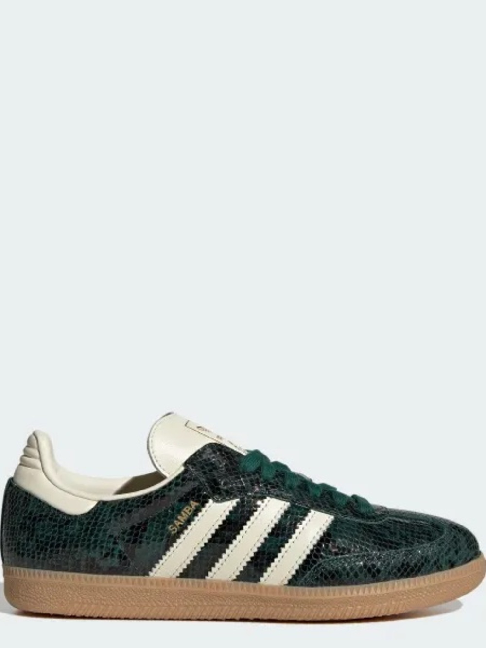 adidas Samba OG Sneakers in Collegiate Green / Cream White Snake Print